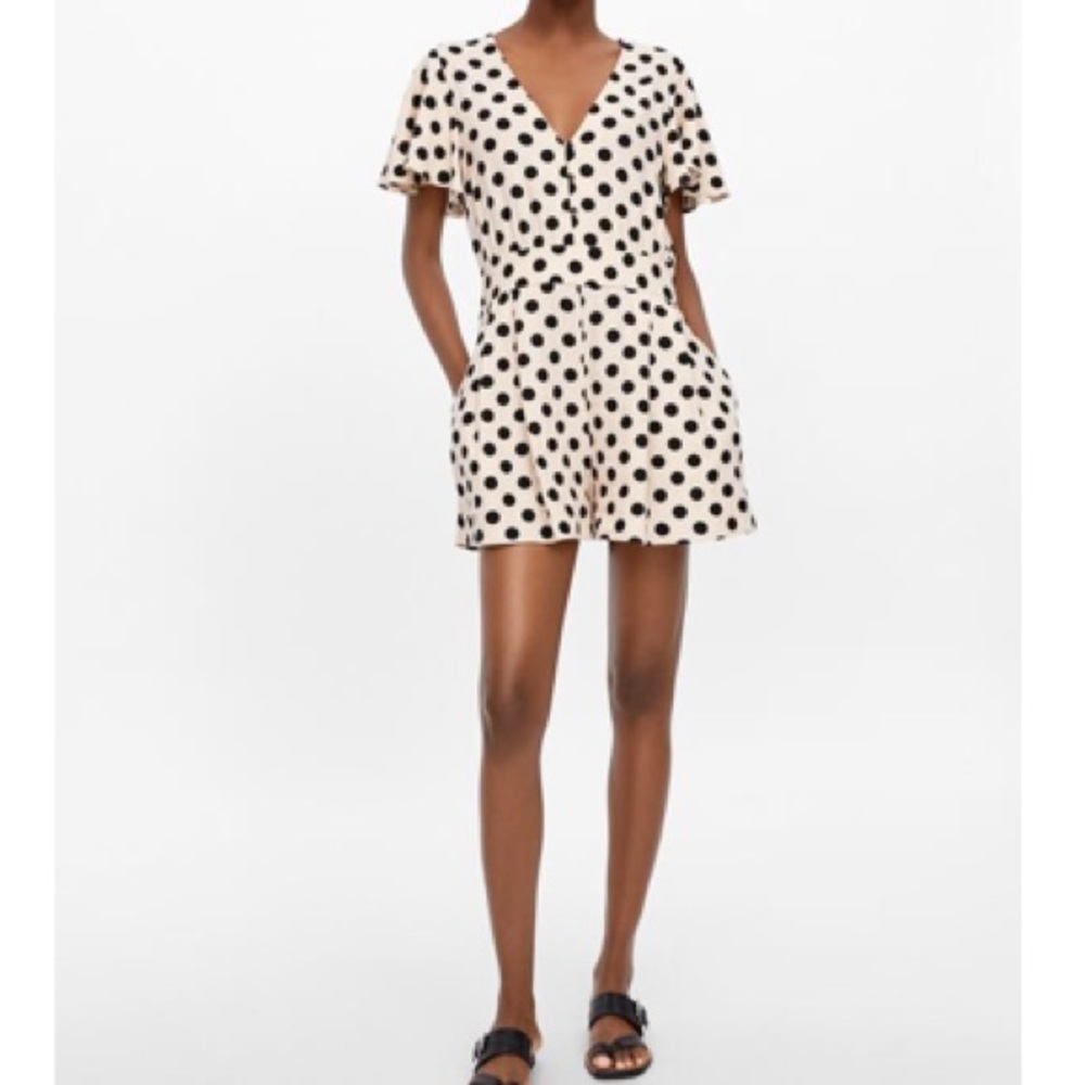 Zara Short polka dot jumpsuit